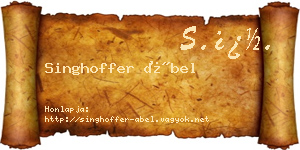 Singhoffer Ábel névjegykártya
